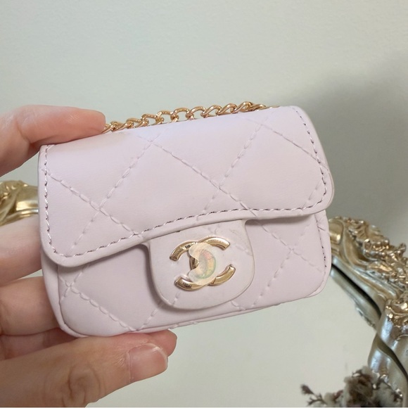 Mini Quilted Flap Bag, Soft Lavender Purple, Magnetic Closure - Picture 2 of 7